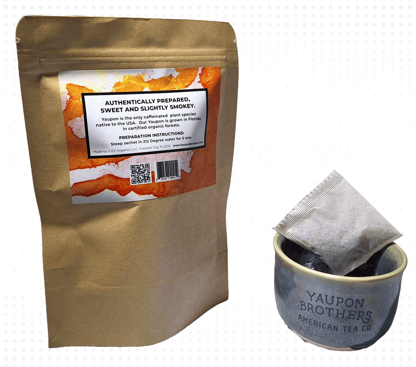 FG.YB.eco-16.each Yaupon Tea - Fire Roasted - ZipPacket 16