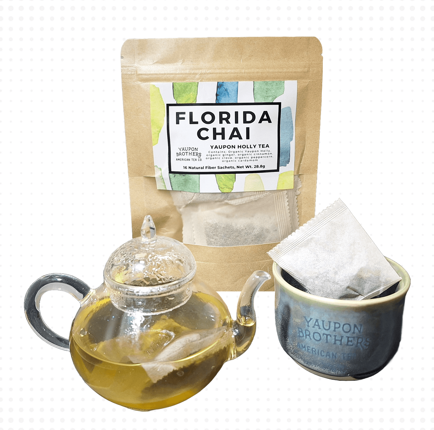 FG.YB.eco-16.each Yaupon Tea - Florida Chai - ZipPacket 16