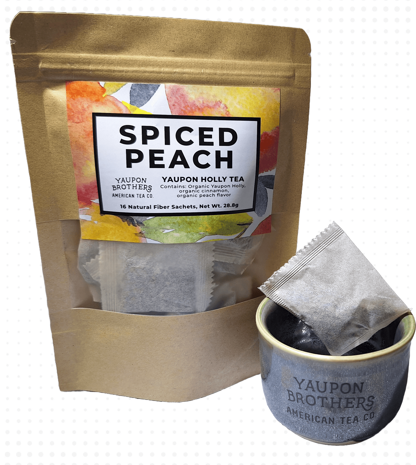 FG.YB.eco-16.each Yaupon Tea - Spiced Peach - ZipPacket 16